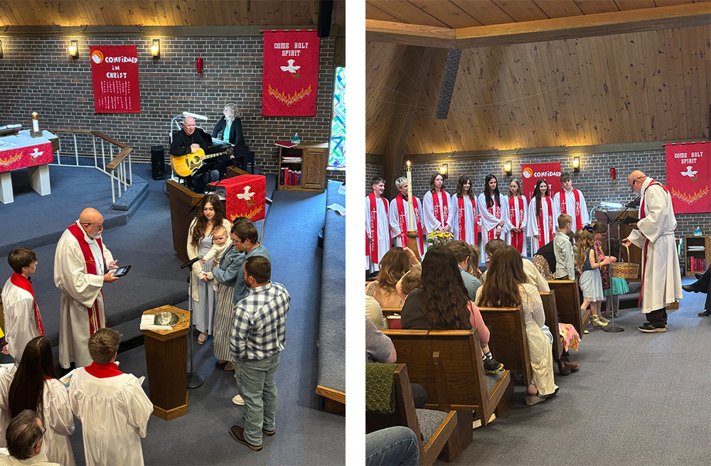 Pictures of baptism and children's sermon
